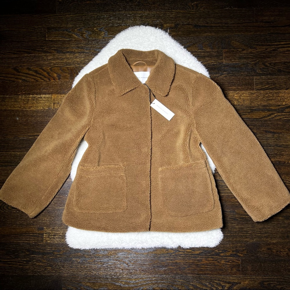 NWT Rebecca Minkoff Caramel Brown Teddy Sherpa Coat
